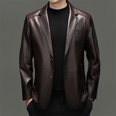 BG-S25063春秋款海宁真皮皮衣男山羊皮西服商务休闲男装外套，男装西服，电商B360A（原721A）