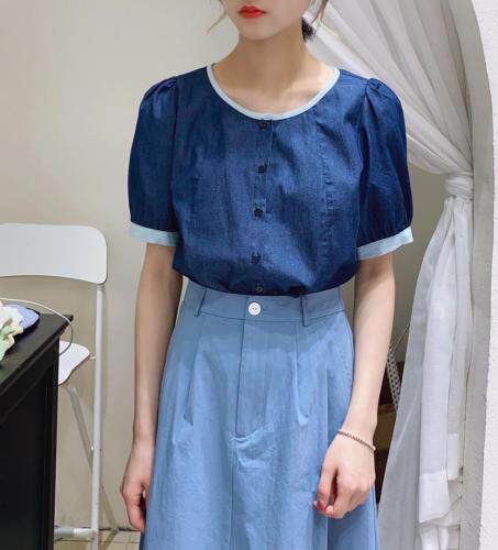 夏季新款韩系牛仔衬衣，女装，品晗