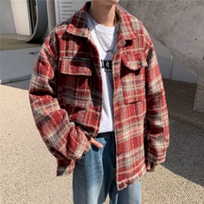 A257-P60小香风美式情侣痞帅夹克外套男春秋季日系格子上衣服，男装夹克，星座512-6