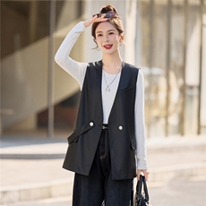 【春季女装新款】大量现货时尚中长款马甲皮衣外套，女装皮衣，简古