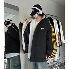 现货假两件格子羽绒棉衣抖音得物二开冬季棉服加厚外套BMY204，男装棉衣，电商A486