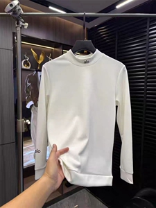 (网图)半高领卫衣刺绣休闲百搭宽松简约长袖打底衫313B-X7787-P50图片