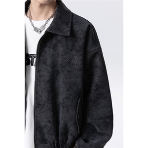 秋冬钢印扎染皮夹克外套男 D309B-JK01-P90控128图片
