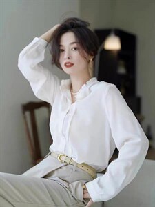 2022 秋装新款 长袖 ol通勤衬衣 职业 百搭,其它,泰靡(1F)