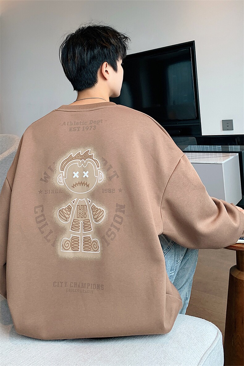 春秋新款牛奶丝圆领港风卫衣男女休闲百搭MYY-W6020-P45控69,男装卫衣,星座717
