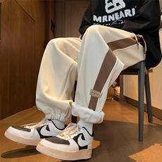 秋季休闲裤男宽松束脚裤拼色卫裤K7721-P50加绒P60控68加绒控78，男装休闲裤，星座209-2