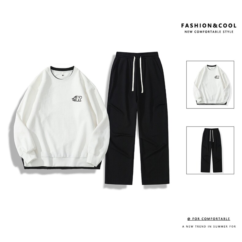 春季新款现货情侣套装男DSA157B-TZ5865-P80,男装休闲套装,电商A157B