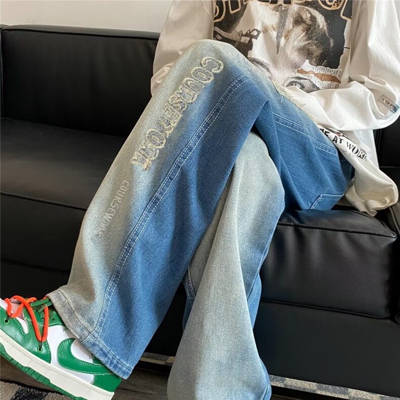 美式牛仔裤男款秋季渐变长裤潮XK5003P45,男装牛仔裤,星座1116-2