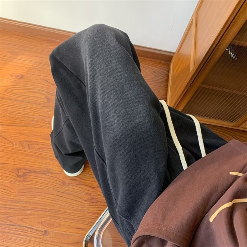 美式复古牛仔裤男水洗黑色阔腿长裤高街宽松直筒拖地裤NJ50P38,男装牛仔裤,星座1116-2