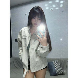 【有货】W6348ZZ-特68 美式复古水洗帆布立领休闲夹克外套男女图片