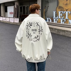 盐系炸街皮衣短外套男2023春秋设计感小众甜酷高级夹克棒球服开，男装夹克，星座716-4