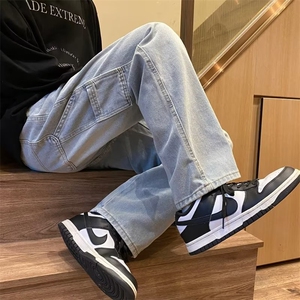 牛仔裤男秋季潮大码休闲裤子高街k572P42图片