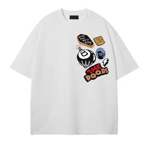 万针全刺绣工艺 得物抖音高品质260克纯棉双纱美式高街短袖T恤P33图片
