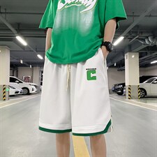 侧边织带运动短裤男高街ins休闲裤夏季宽松潮牌五分裤K3340-P26，男装休闲裤，星座512-2