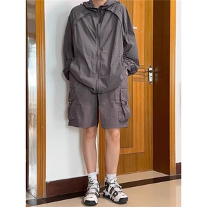 日系户外连帽防晒衣女夏季新款透气防紫外线轻薄反光条防晒服外套图片