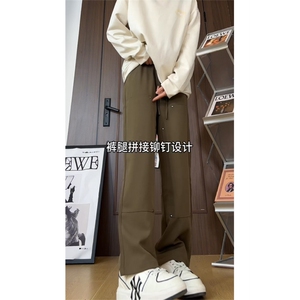 抖音2026春季美式伐木裤男垂感休闲西裤 A423P55图片