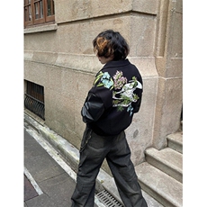 美式高街黑色飞行服夹克男秋冬百搭加厚潮牌设计感上衣服J8136，男装夹克，星座1116A（原606A-3）