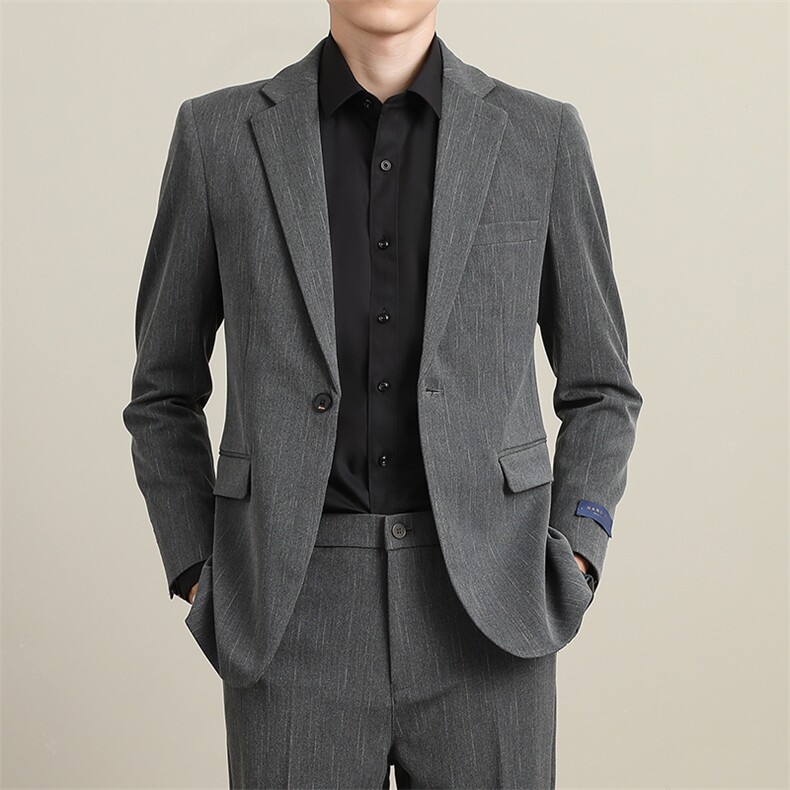 条纹西服外套男士商务职业春季单西修身正装休闲小西装XZ18-P138图片