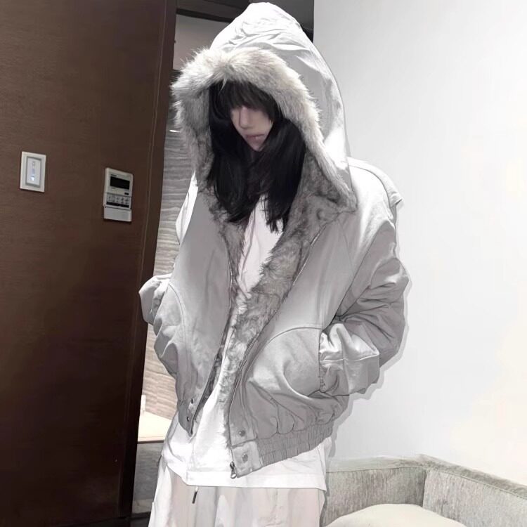 原创正品座山雕冬季棉服短宽cleanfit保暖加厚毛领外套男女,男装棉衣,星座506A