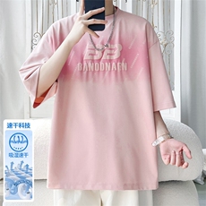 2025夏季新款旋律风车大码冰丝发泡短袖T恤M-5XHT25566-特P25，男装T恤，电商A022