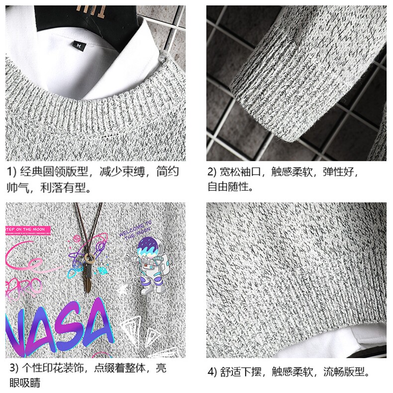 M19186-P45加绒款-P65加厚加绒毛衣男大码毛线衣男针织衫网格,男装针织衫/毛衣,电商A040A
