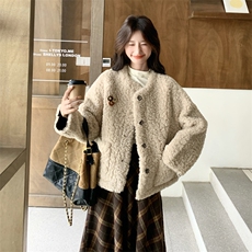 ，数据好。羊羔毛皮毛一体外套8876P195K298，女装棉衣/棉服，2C201