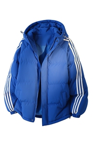 冬季潮流条纹五防立领加绒加厚棉衣情侣撞色棉服外套MY8899-p78图片