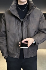 新标90绒美式皮衣羽绒服男冬季2025新款休闲外套A313-887-P305，男装皮衣，电商A313