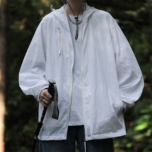 夏季薄款连帽防晒衣男潮牌宽松外套港风户外防紫外线夹克F011-P40图片
