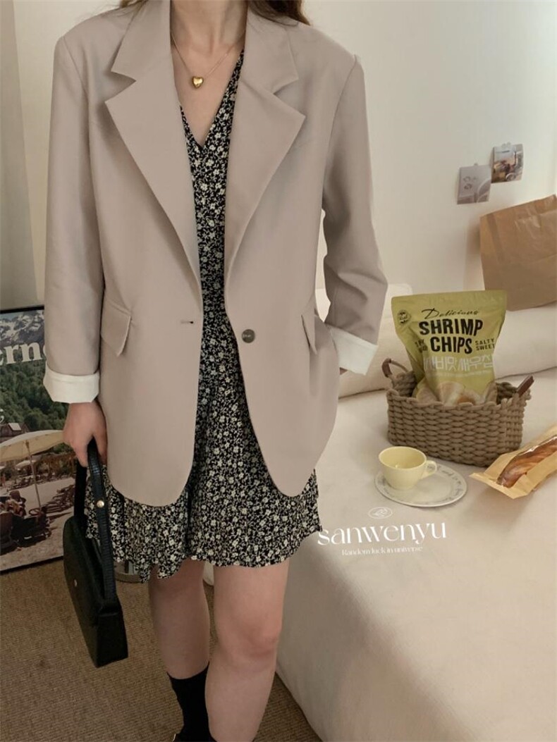 春款西装外套，女装西装，三文鱼