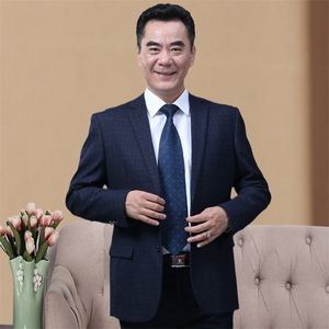 长期款！332/P205老人三粒扣西服套装休闲商务中年男大码正装西装图片