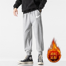 K12111-P40加绒P50束脚纯棉运动裤男士休闲裤大码宽松卫裤男，男装休闲裤，电商A040A
