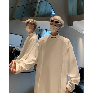 半高领长袖卫衣男秋季宽松休闲套头t恤打底衫 XZ514-2-24230-P48图片