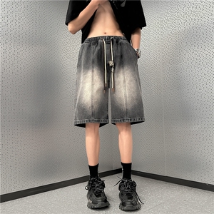 双色水洗牛仔短裤2023夏季新款休闲五分裤B315-K23211-P45控58图片