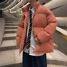 情侣装秋冬立领棉衣韩版高街宽松休闲潮流纯色面包棉服W6101-P58，男装棉衣，星座512-2