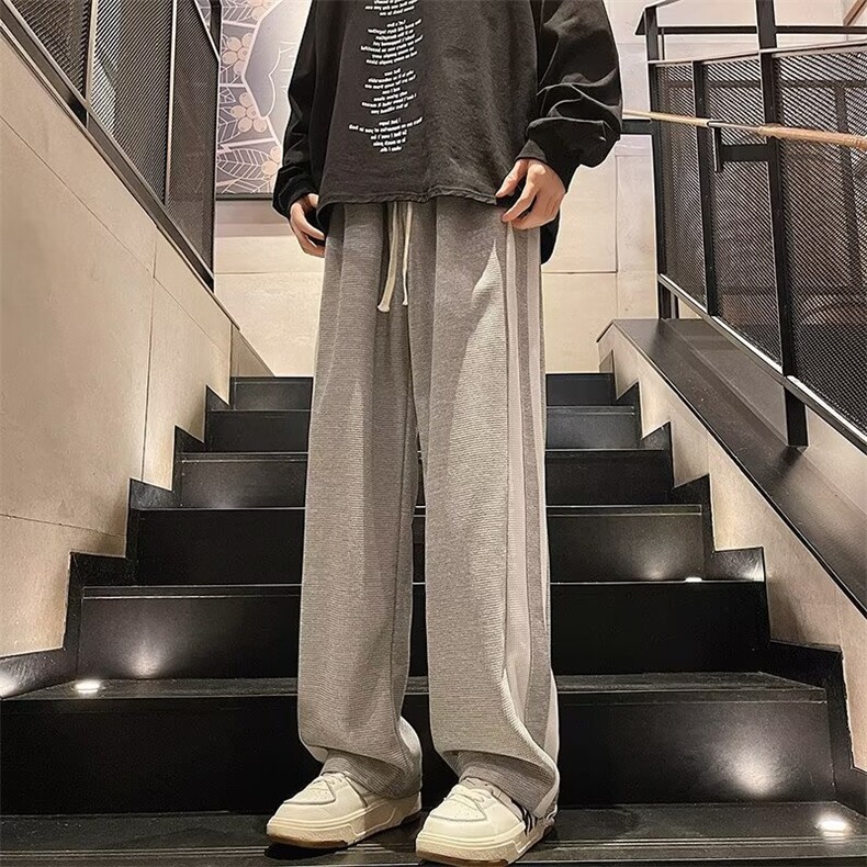 秋冬季潮宽松腰春秋新款拼接休闲裤长裤宽松型常规青少年9R97/P38,男装休闲裤,星座506