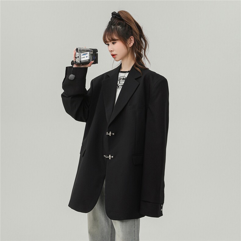 中性风金属装饰西服女成分：96%聚酯纤维4%氨纶XF77069P85控128,男装西服,星座226-1