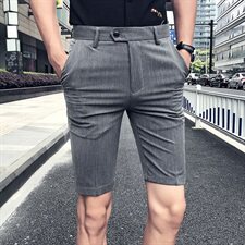 2021英伦潮潮男韩版修身夜店发型师商务休闲格子条纹短裤P50，男装休闲裤，星座1904A