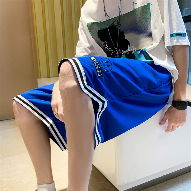 港风大码宽松大码刺绣笑脸篮球裤M-5XL-DK2238-P28,男装休闲裤,星座417-1（原电商B245）