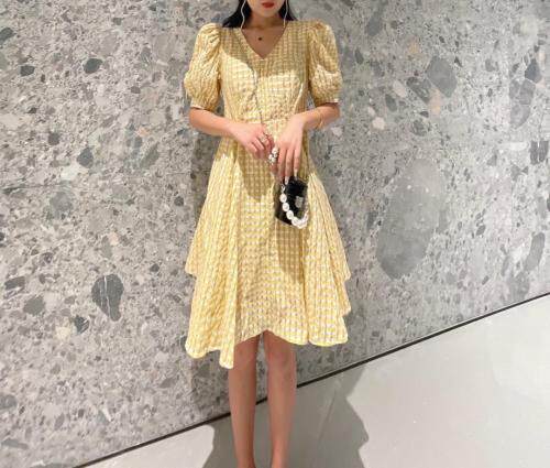 夏季新款韩版连衣裙，女装连衣裙，米壹