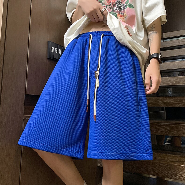 夏华夫格短裤男美式高街肌理感宽松休闲五分裤子XZ514-2-1527-P38,男装牛仔裤,星座514-2(原B239)