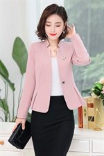 一粒扣V领纯色短款长袖修身西装2022年秋季外套，女装西装，臻衣坊