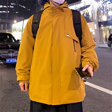 新款连帽冲锋衣夹克男港风潮流宽松休闲外套JK2302-P68，男装夹克，星座717