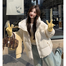 【新款现货】米白色连帽小个子羽绒服90白鸭绒99817款P330K468，女装羽绒服，2C316