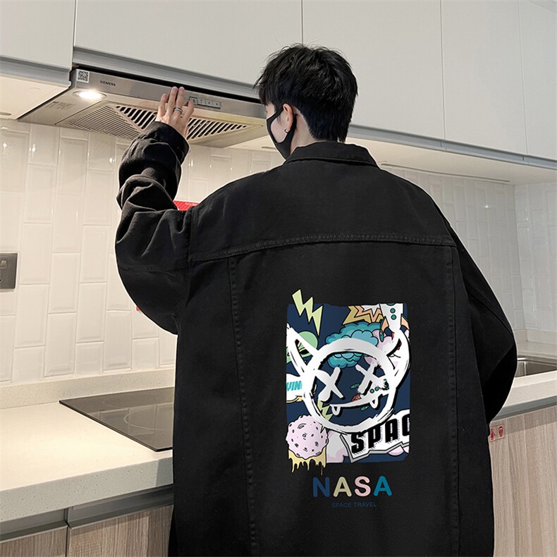 牛仔夹克男大码牛仔外套男茄克NJ77275-P60加绒款-P75,男装夹克,电商A040
