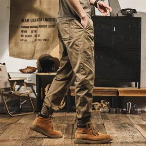 美式重磅复古工装裤男春秋新款宽松潮牌哈伦休闲原创束脚裤男K79图片