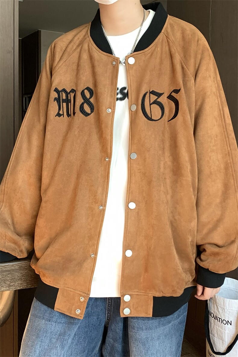 22秋新款宽松休闲oversize麂皮棒球外套B266-Y611-P70,女装短外套,星座B257-1