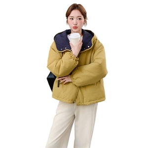 超火小个子保暖连帽棉服外套女韩系慵懒风2025冬新款时尚穿搭棉衣图片