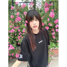 H0958-P35推荐#原版全刺绣包边拉肩休闲宽松短袖T恤，女装T恤，星座617A-2