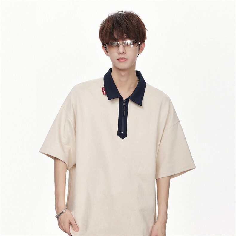 PL168-P48控78方图POLO衫男短袖夏季透气潮牌拼接撞色翻领t恤,男装T恤,星座403（原603-1）